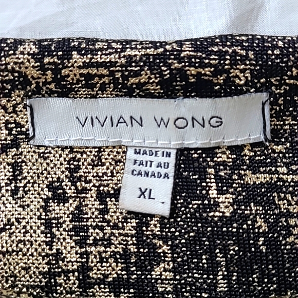Vivian Wong Gold Black Sleeveless Tank Top, Size XL - Picture 4 of 7